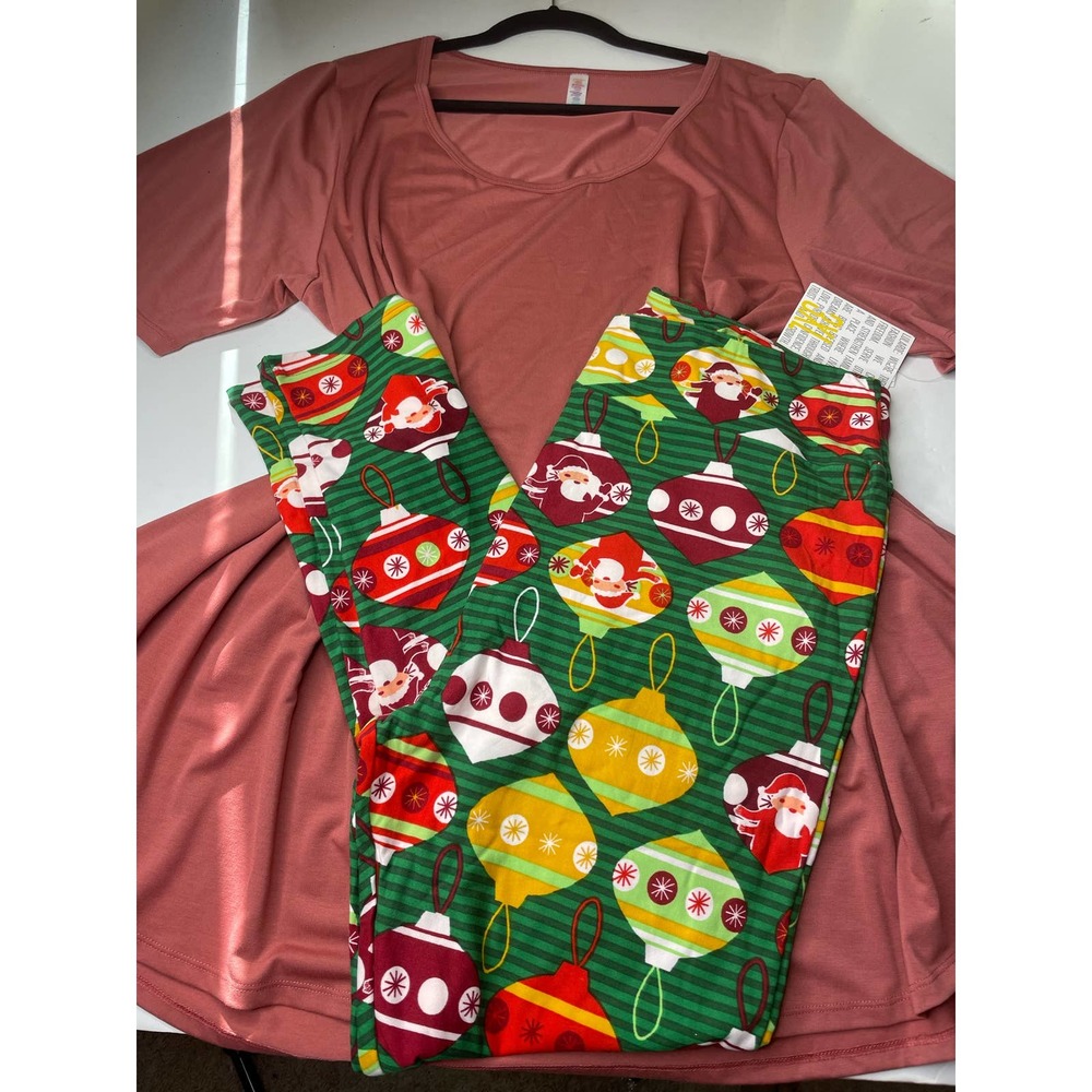 Lularoe Perfect T Christmas leggings outfit new 3XL TC2